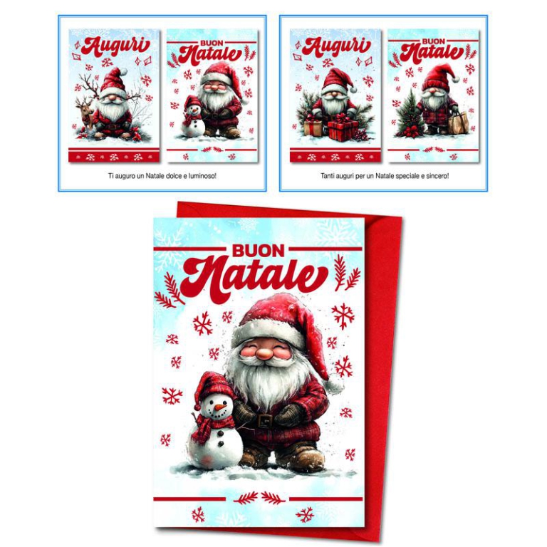 BIGLIETTI NATALE 12X18CM 12PZ ORO A CALDO