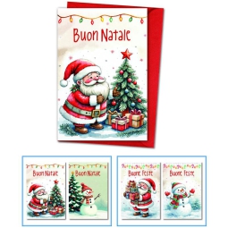 BIGLIETTI NATALE 12X18CM 12PZ GLITTER