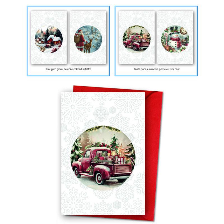 BIGLIETTI NATALE 12X18CM 12PZ RILIEVO