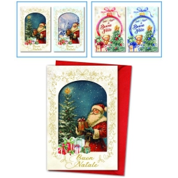 BIGLIETTI NATALE 12X18CM 12PZ CON FINESTRA
