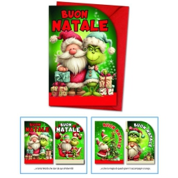 BIGLIETTI NATALE 12X18CM 12PZ GRINCH