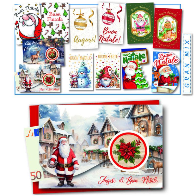 BIGLIETTI NATALE 12X18CM 24PZ ASSORTITI