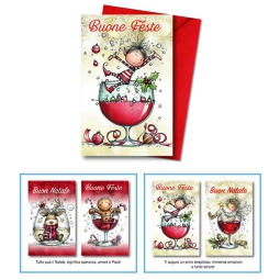 BIGLIETTI NATALE 9X14CM 48PZ GLITTER