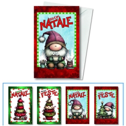 BIGLIETTI NATALE 9X14CM 48PZ GLITTER