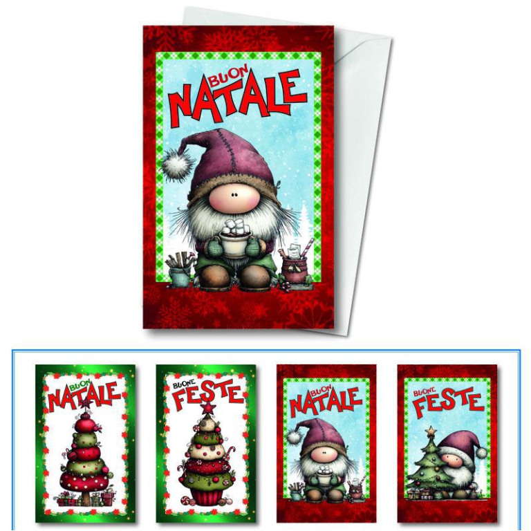 BIGLIETTI NATALE 9X14CM 48PZ GLITTER