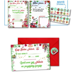 LETTERINA BABBO NATALE 12X18CM 12PZ CON STICKERS
