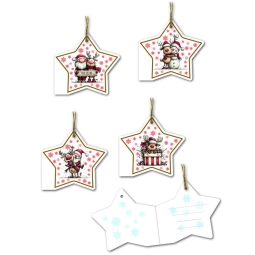 CHIUDIPACCO NATALE 25 BLISTER DA 4PZ 7X5CM STELLA