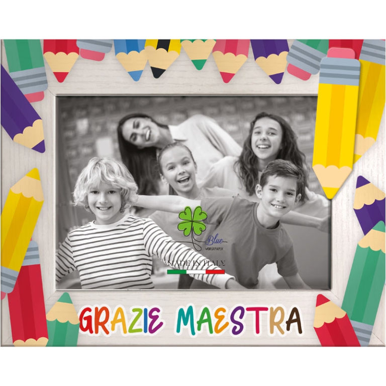 CORNICE 13X18CM LEGNO    GRAZIE MAESTRA