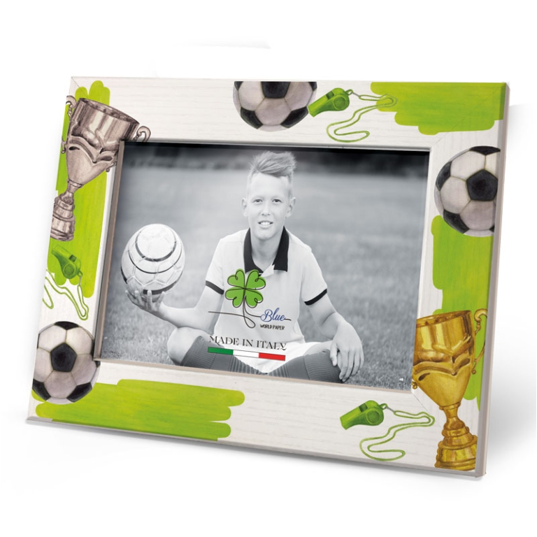 CORNICE 13X18CM LEGNO    PALLONI DA CALCIO