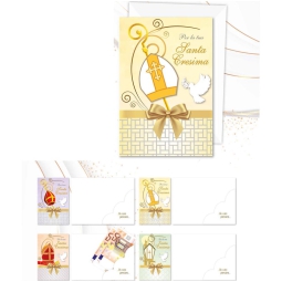 BIGLIETTI AUGURI 12PZ    CRESIMA PORTA SOLDI