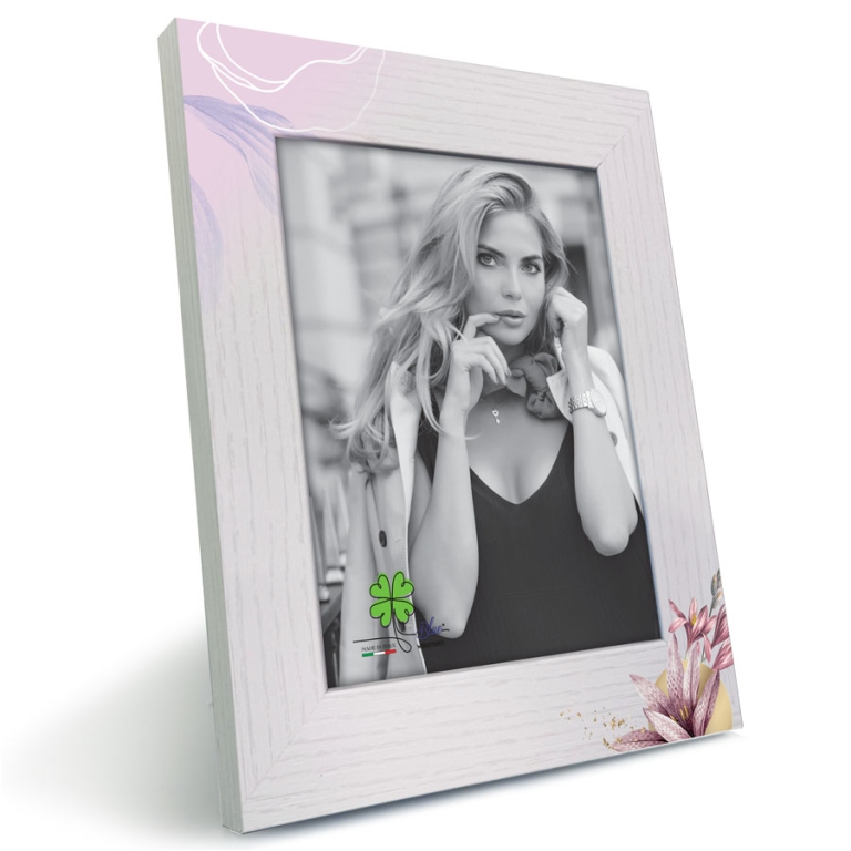 CORNICE 13X18CM LEGNO    STAMPA FLOREALE