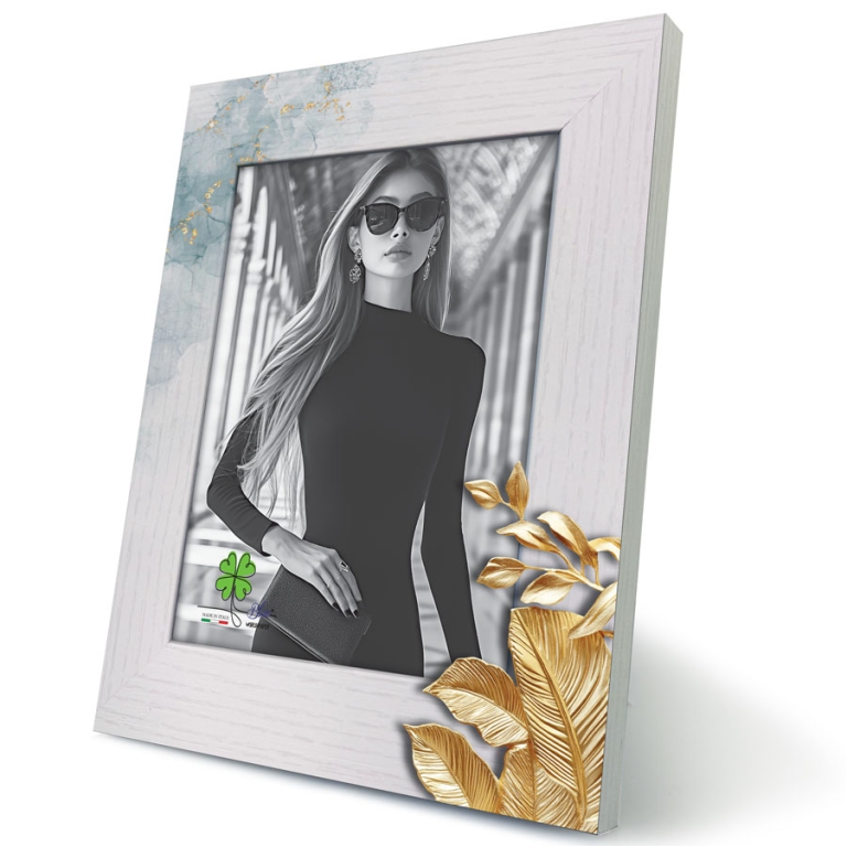 CORNICE 13X18CM LEGNO    APPLICAZIONE FOGLIE 2