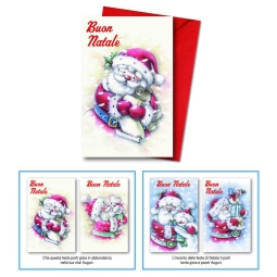 BIGLIETTI NATALE 9X14CM 48PZ GLITTER