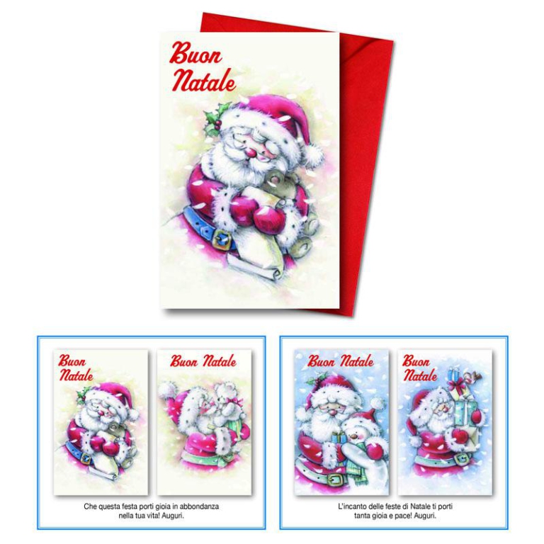 BIGLIETTI NATALE 9X14CM 48PZ GLITTER