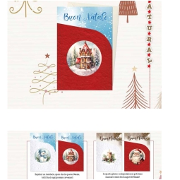 BIGLIETTI AUGURI 12PZ XMAS CARTA KOZO SOGGETTI ASSORTITI