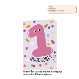 BIGLIETTI AUGURONI 6PZ   NUMERO 1 BIMBA