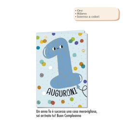 BIGLIETTI AUGURONI 6PZ   NUMERO 1 BIMBO