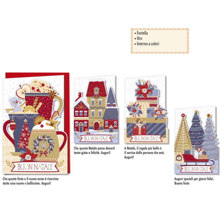 BIGLIETTI NATALE 12X18CM 12PZ SAGOMATO