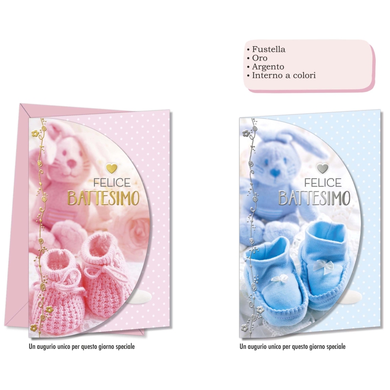 BIGLIETTI AUGURI 12PZ    BATTESIMO ASSORTITI