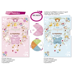 BIGLIETTI AUGURI 12PZ    NASCITA SOGGETTI ASSORTITI