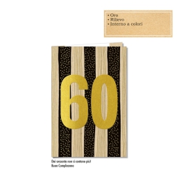 BIGLIETTI AUGURI 6PZ     60 ANNI
