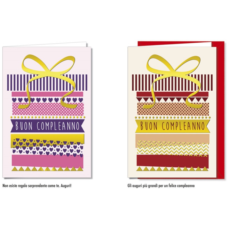 BIGLIETTI AUGURI 12PZ    COMPLEANNO TORTA
