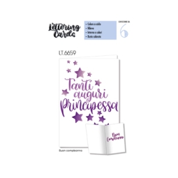 BIGLIETTI AUGURI 6PZ     LETTERING PRINCIPESSA