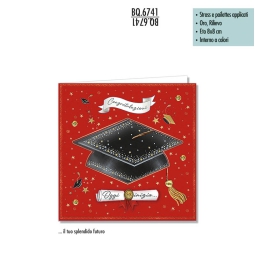 BIGLIETTI AUGURI 6PZ     8X8 LAUREA