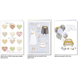 BIGLIETTI AUGURI 12PZ    MATRIMONIO