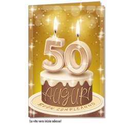BIGLIETTI AUGURI 6PZ     COMPLEANNO 50 ANNI
