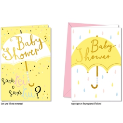 BIGLIETTI AUGURI 12PZ BABY SHOWER ORO