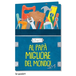 BIGLIETTI AUGURI 6PZ     AUGURI PAPÀ