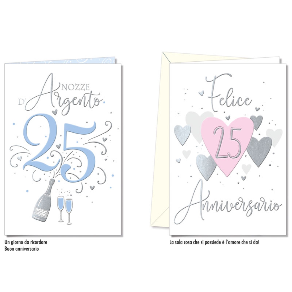 Biglietto Di Auguri Per Anniversario Con Motivo Testo – 12,4 X 17,9 Cm – Certificato FSC – Per Anniversario Matrimonio O Aziendale