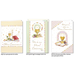 BIGLIETTI AUGURI 12PZ    COMUNIONE