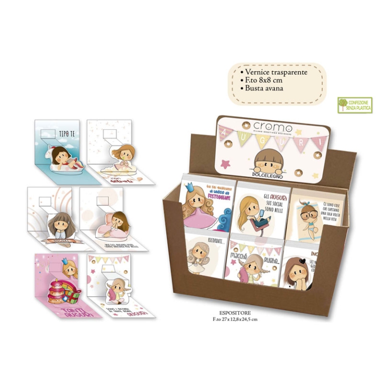 BIGLIETTI MINI POP-UP 8X8CM 48PZ LE BUBINE