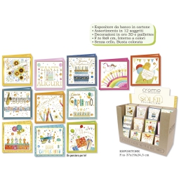 MINI BIGLIETTI SOLEIL 8X8CM 72PZ 6 SOGGETTI EXPO