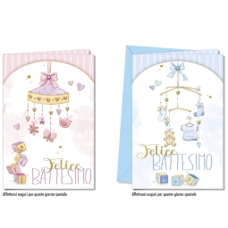 BIGLIETTI AUGURI 12PZ    BATTESIMO