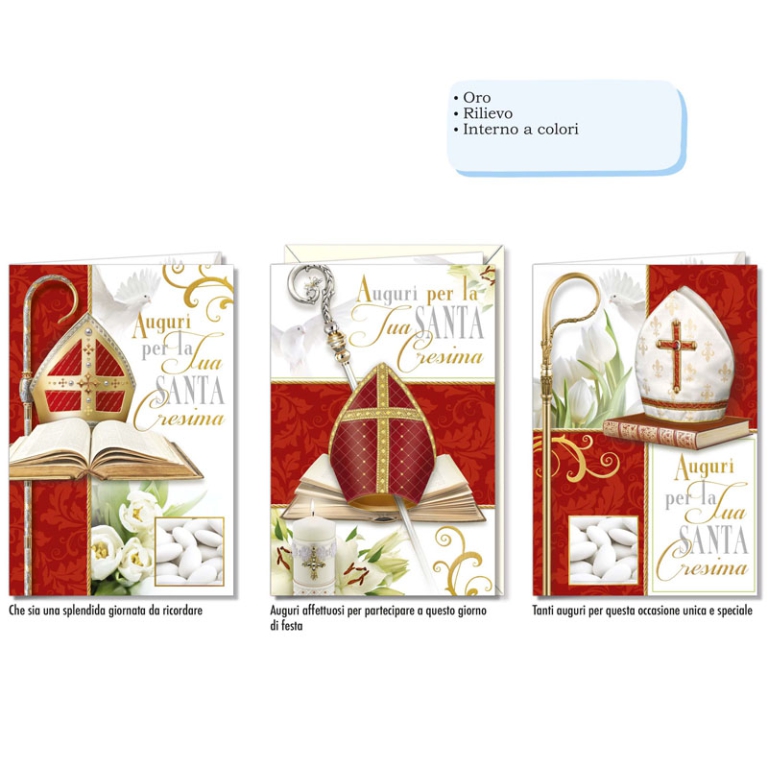 BIGLIETTI AUGURI 12PZ    CRESIMA