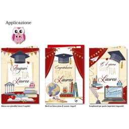 BIGLIETTI AUGURI 12PZ    LAUREA APPLICAZIONE