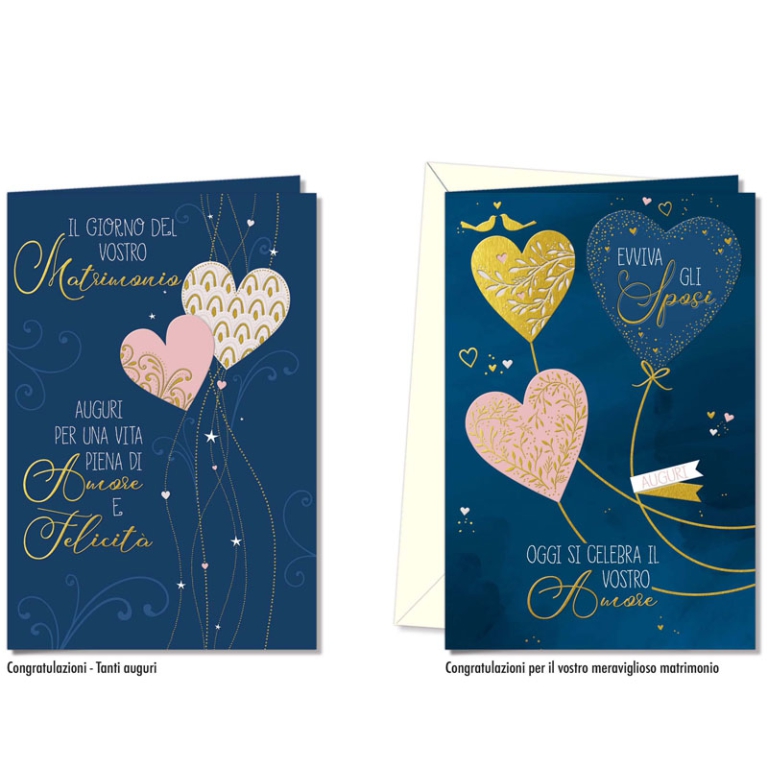 BIGLIETTI AUGURI 12PZ    MATRIMONIO
