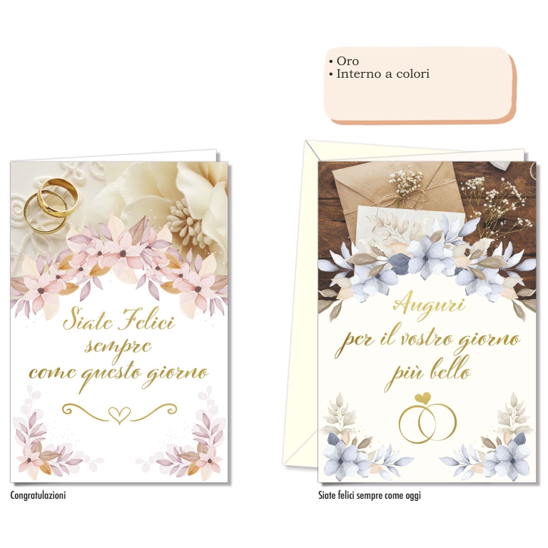BIGLIETTI AUGURI 12PZ    MATRIMONIO