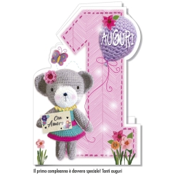 BIGLIETTI AUGURI 6PZ     NUMERO 1 BIMBA
