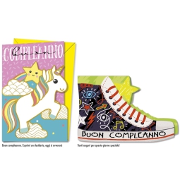 BIGLIETTI AUGURI 12PZ    COMPLEANNO BAMBINI