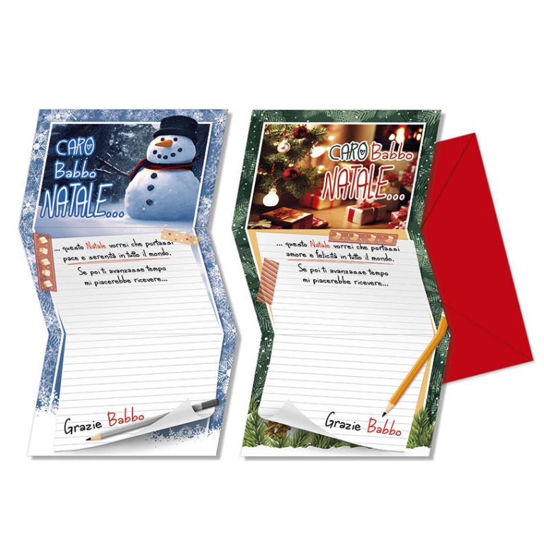 LETTERINA BABBO NATALE   11,5X17CM 12PZ