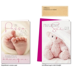 BIGLIETTI AUGURI 12PZ    NASCITA FEMMINILE