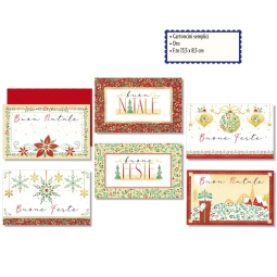 CARTONCINI AUGURI XMAS 60PZ 8,5X13,5CM ASSORTITI