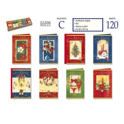 BIGLIETTI NATALE 9X14CM 120PZ SOGGETTI ASSORTITI EXPO