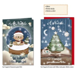 BIGLIETTI NATALE 12X18CM 12PZ DEBORA BEE