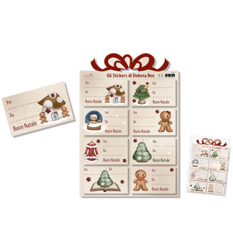 STICKERS NATALE 16,5X24CM 6CONF 2FG AS. DEBORA BEE