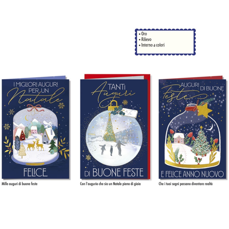 BIGLIETTI AUGURI 12PZ    XMAS SOGGETTI ASSORTITI